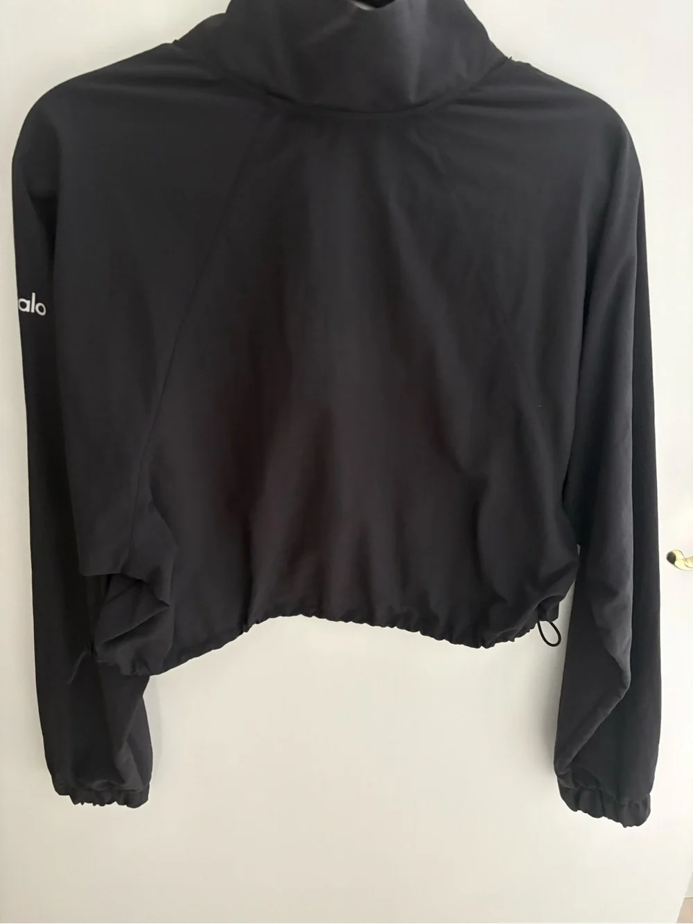 ALO Yoga Black Cropped Quarter-Zip Pullover